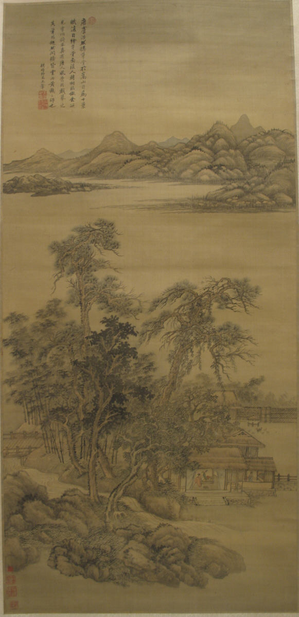清朝匿名 王輝以後 李公林茅葺き小屋軸|李公林風の風景