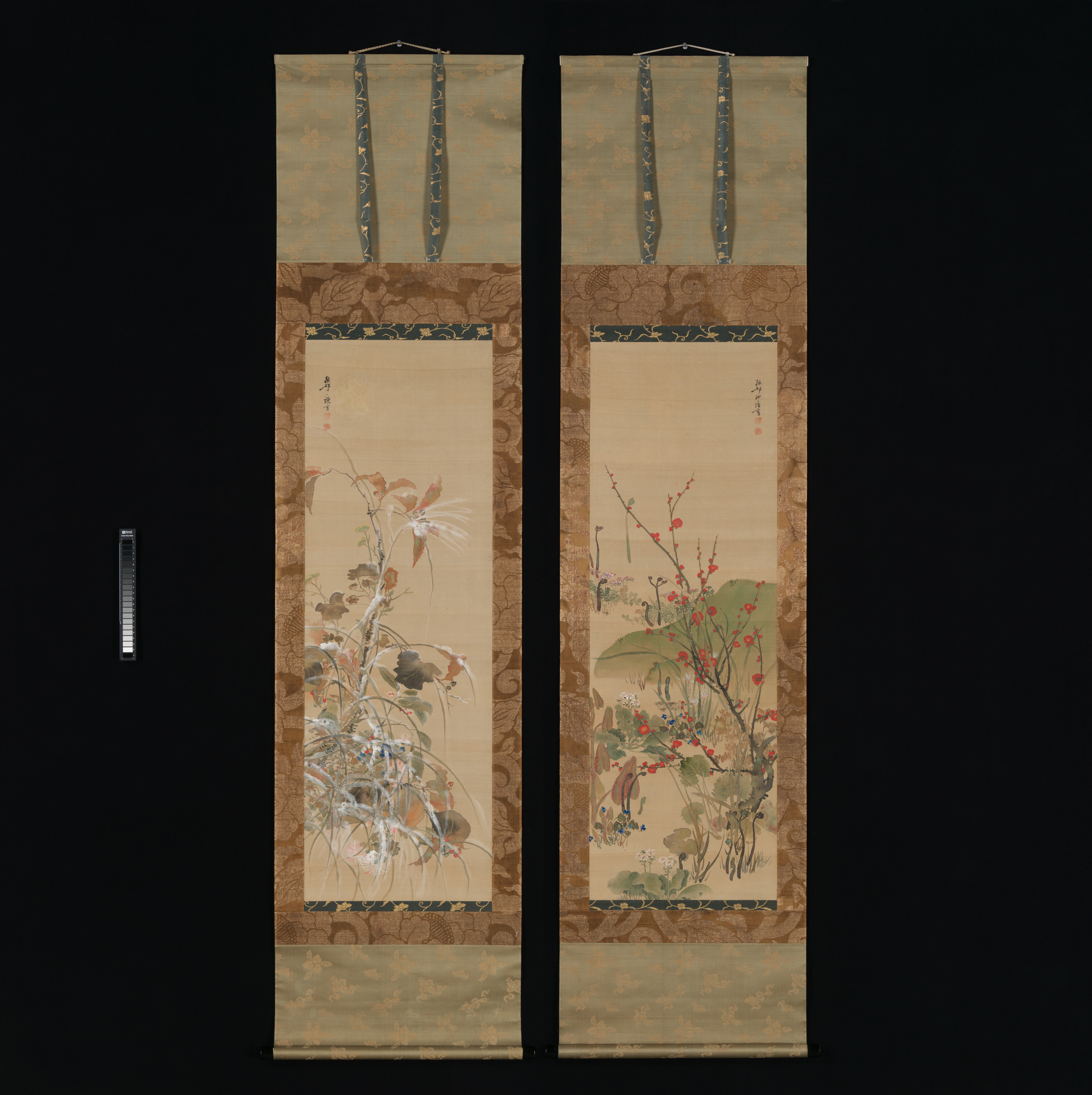 池田ソリティア絵画四季の花鳥図