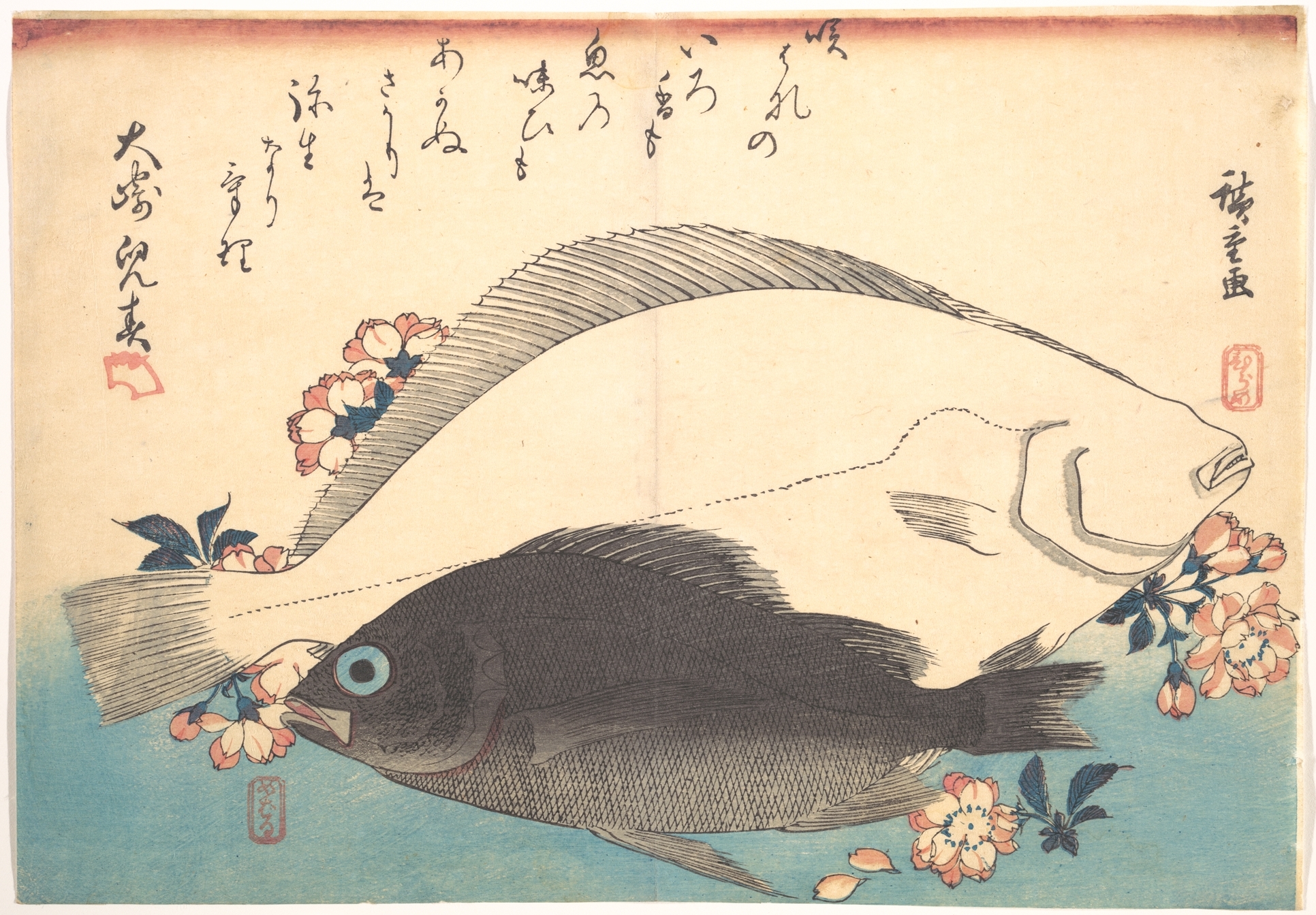 魚づくし　ひらめ　めばるに桜