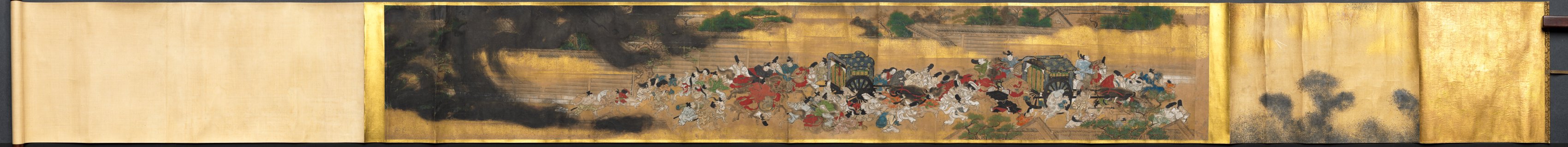 火事から逃げる人々