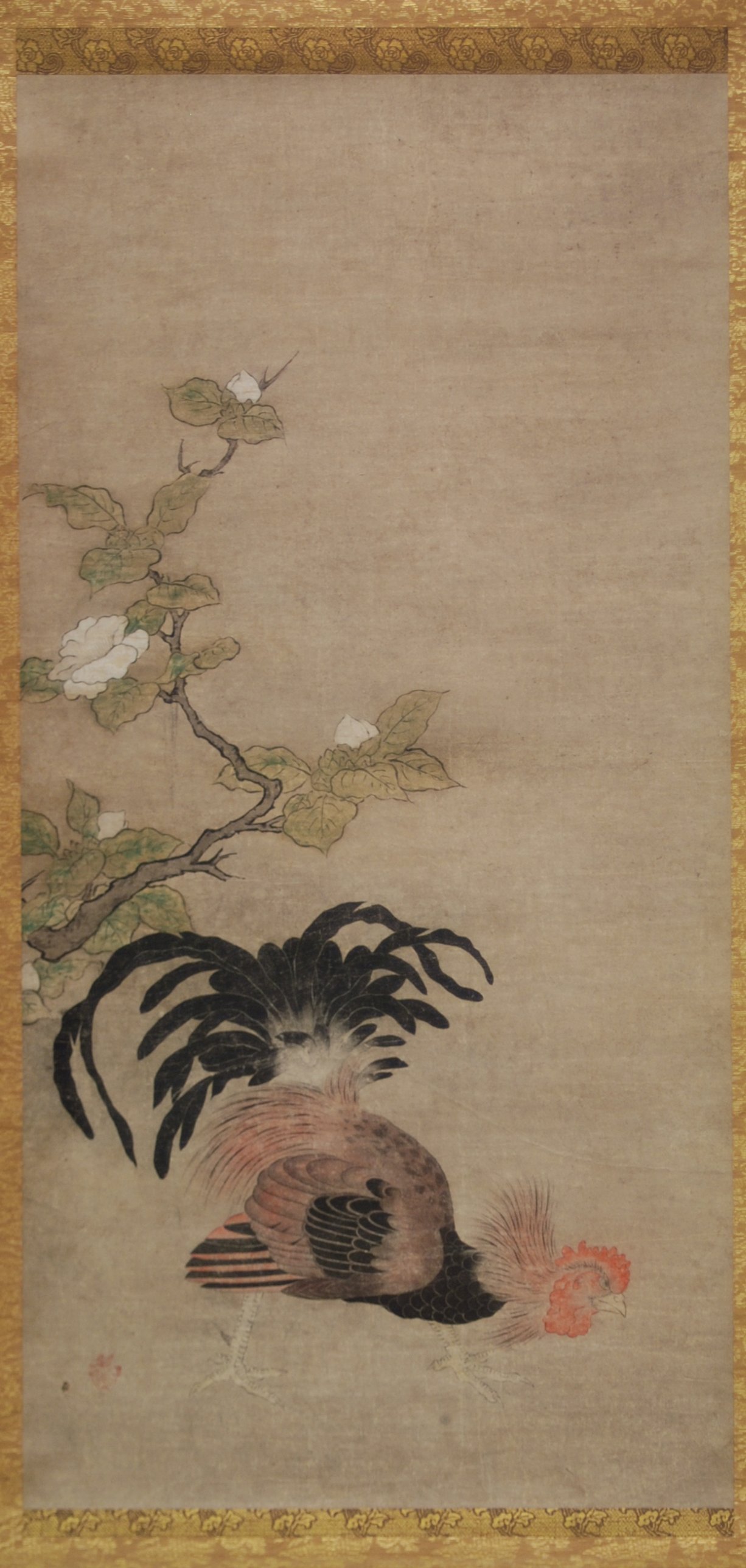 向かい合う雄鶏（一対の左隻）