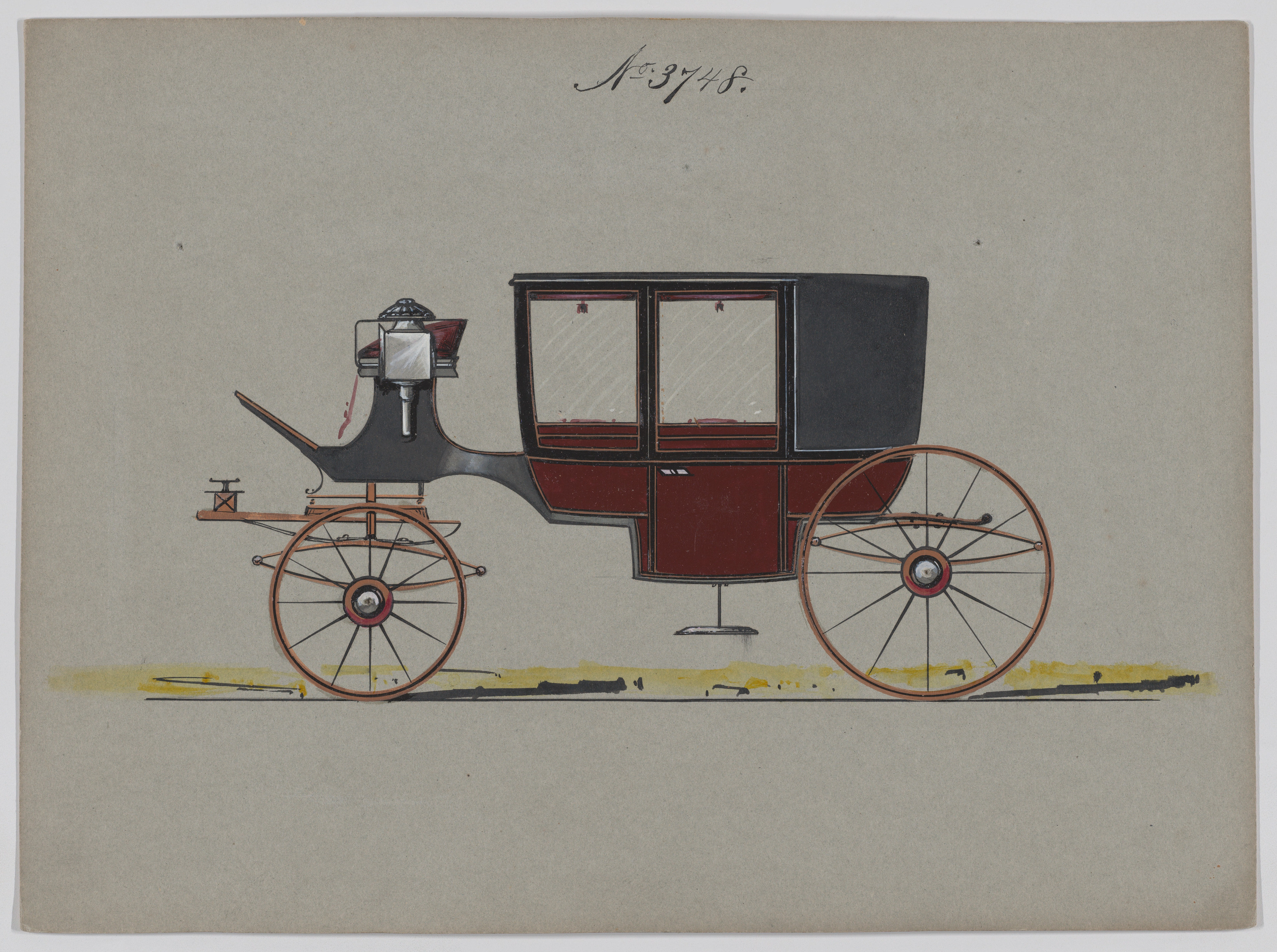 ガラスパネル馬車のデザイン、No. 3748