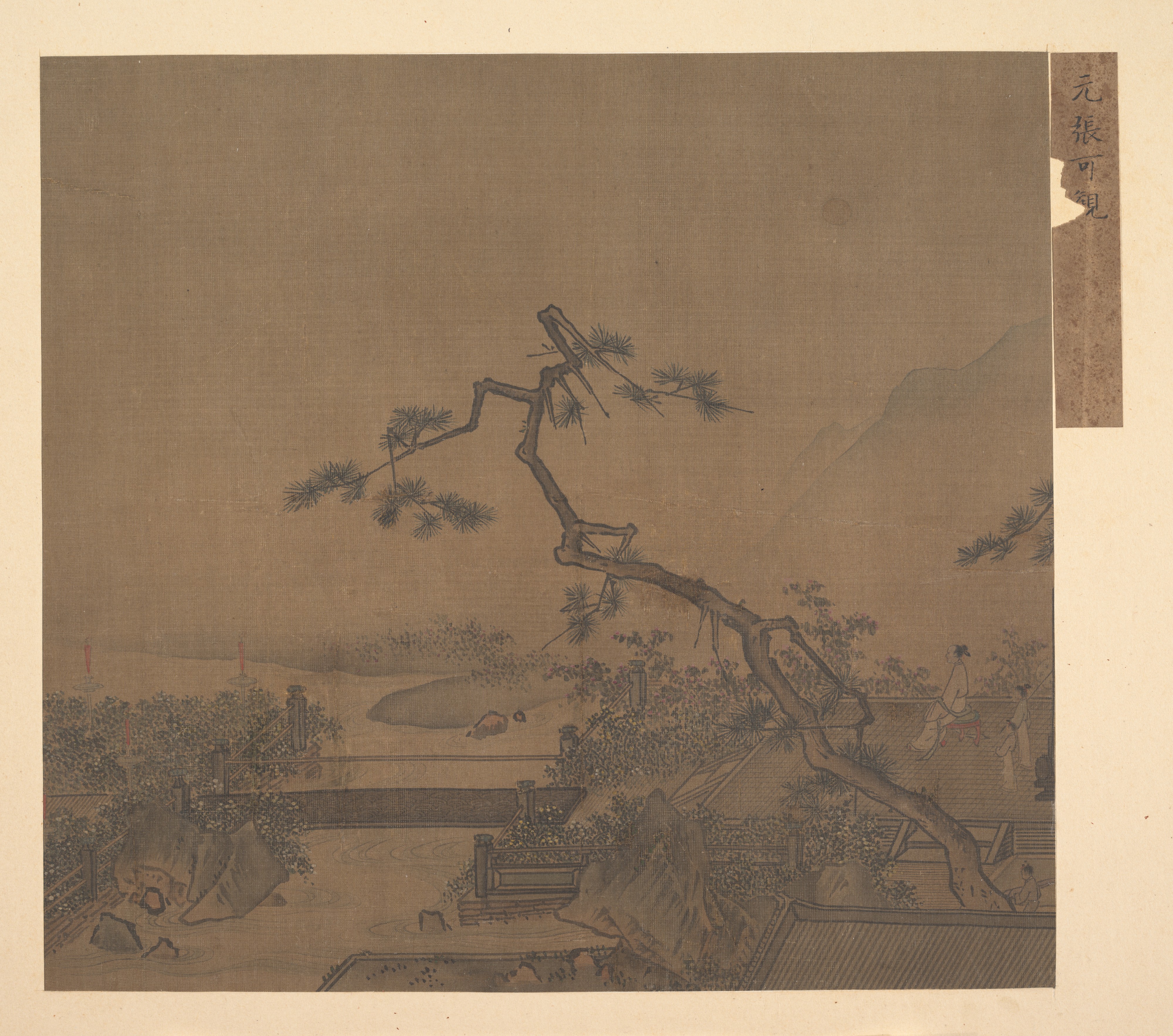 明/清の匿名の古い伝記 袁張光の月夜のテラスの絵 アルバム |月明かりのテラス