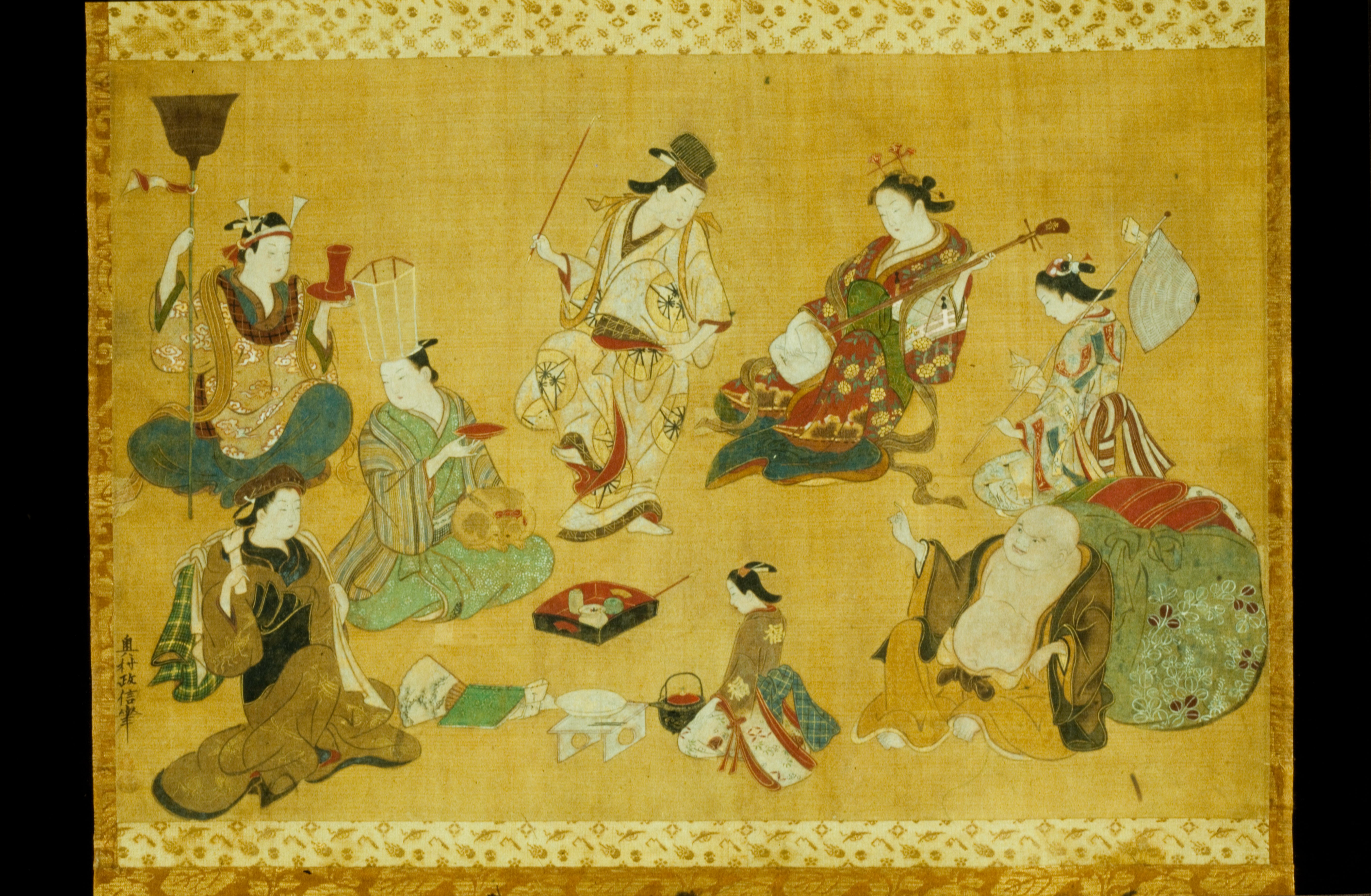 七福神に見立てた遊里の宴