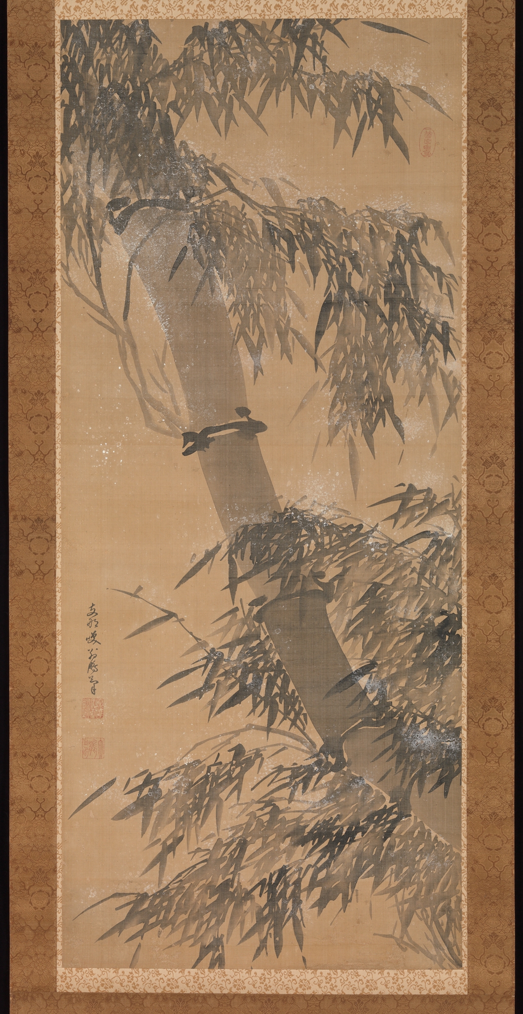 Dapeng Zhengkun ペン、Bo Xun Zhao Haozan、Xue Bamboo 図 |雪の中の竹