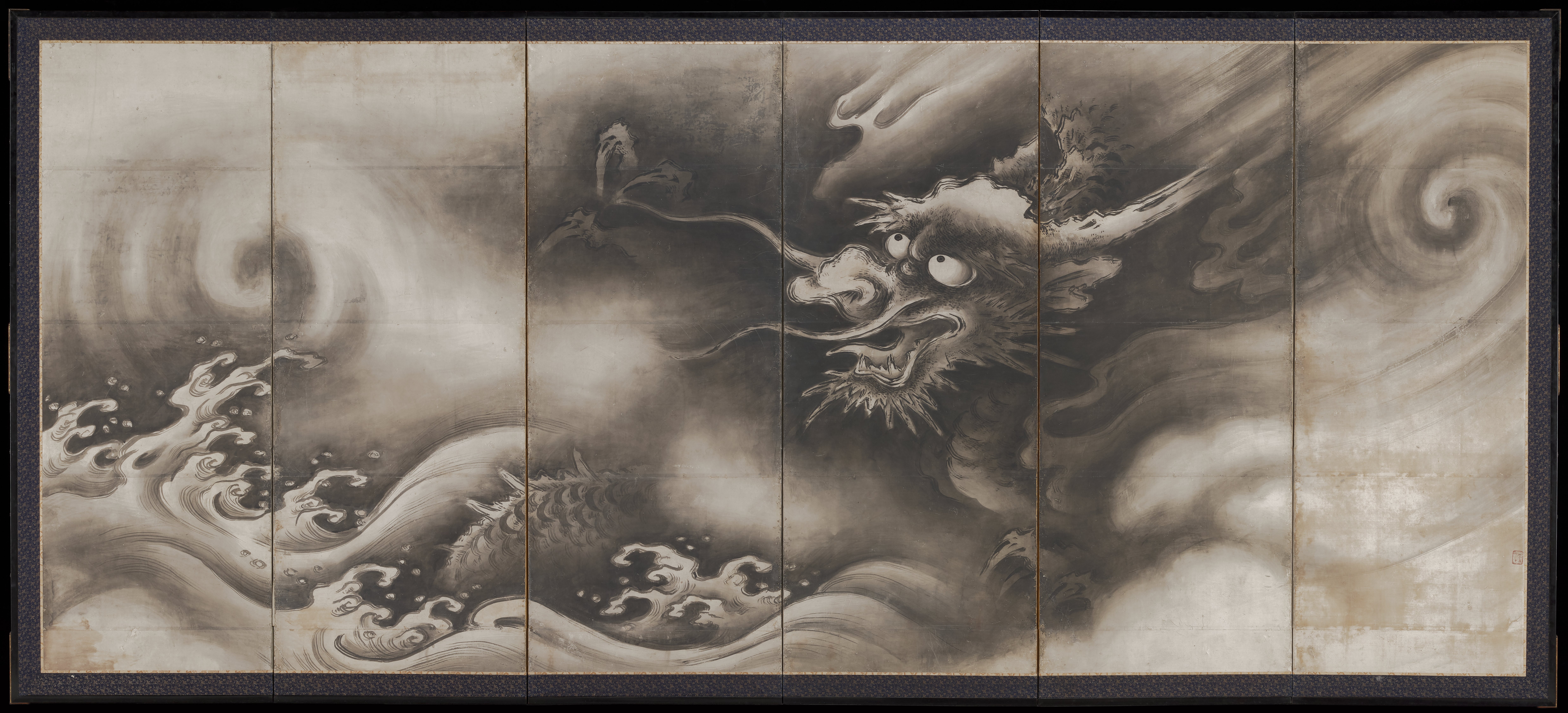 龍（「龍虎図」一対の右幅）