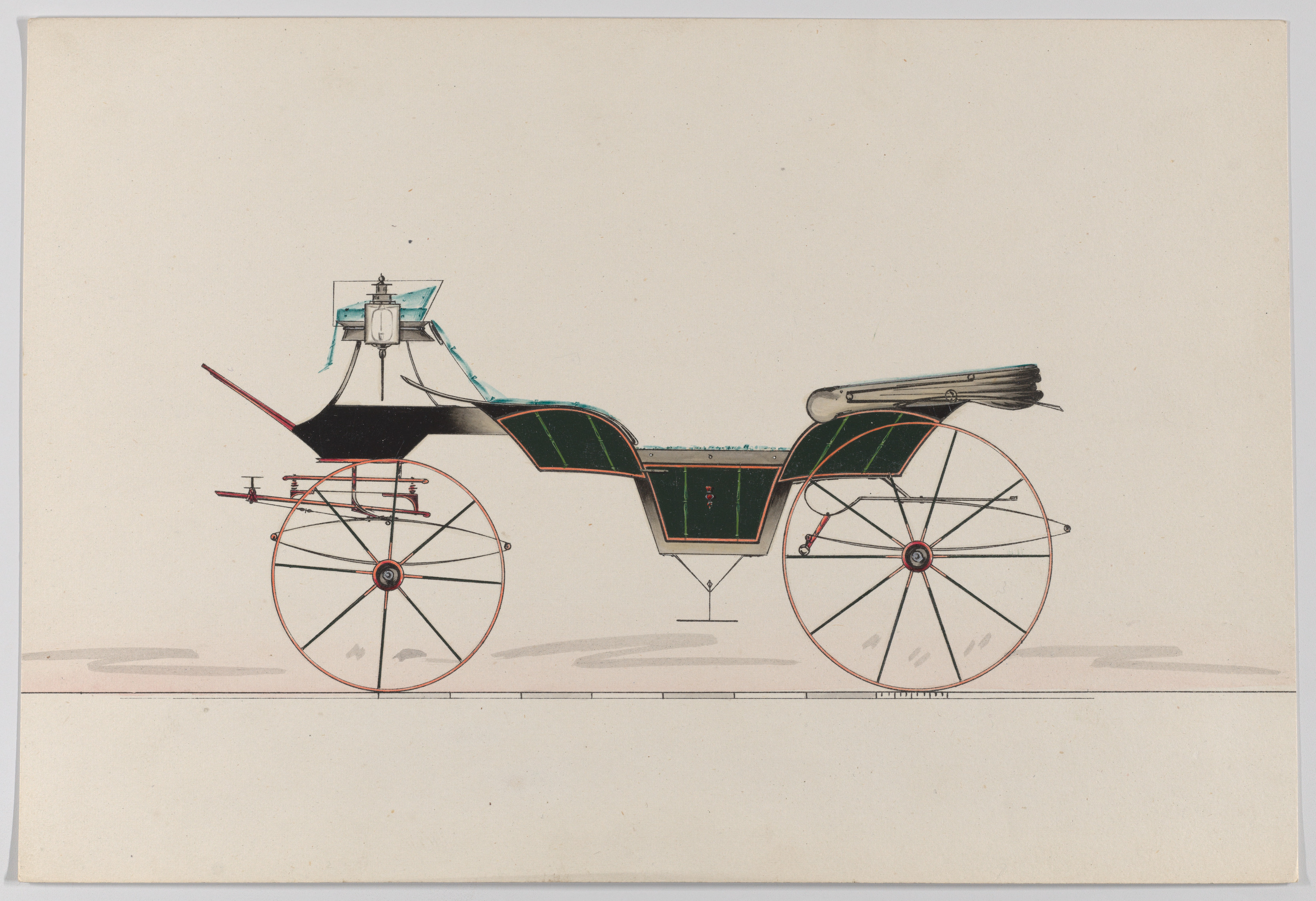 中央低床ヴィザヴィ型馬車のデザイン（番号なし）