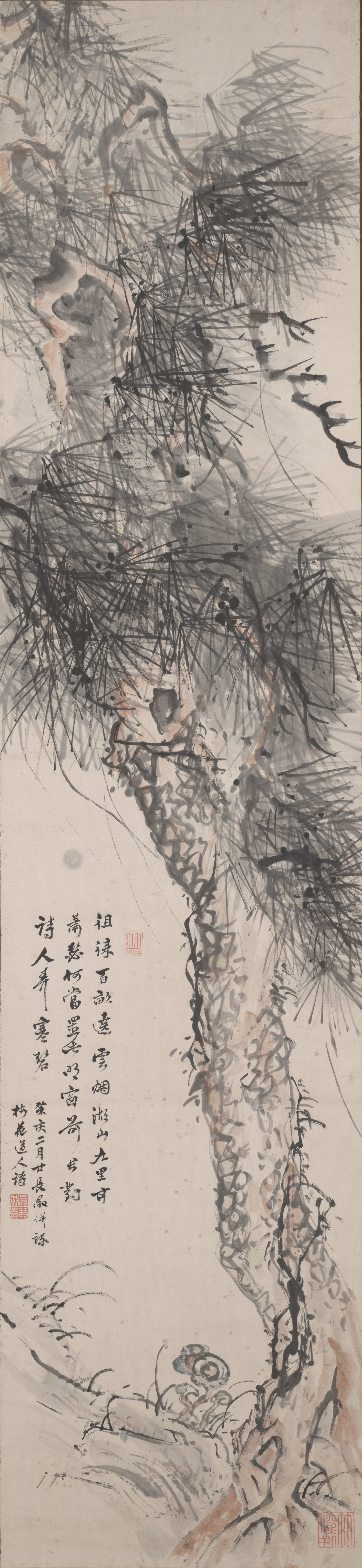 呉鎮に倣う松