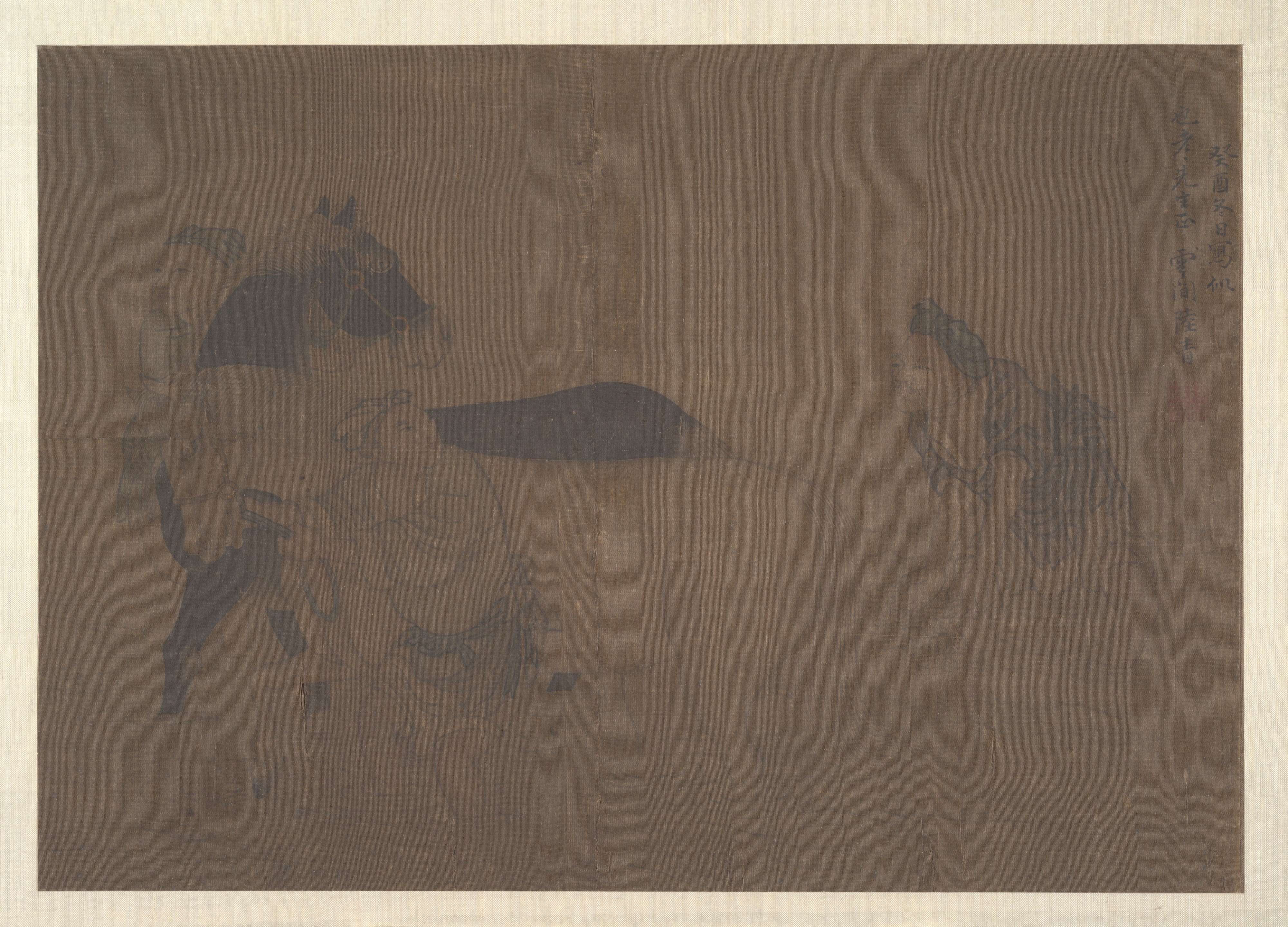 明/清の匿名古伝記 陸清の馬を洗うアルバム |馬を洗う