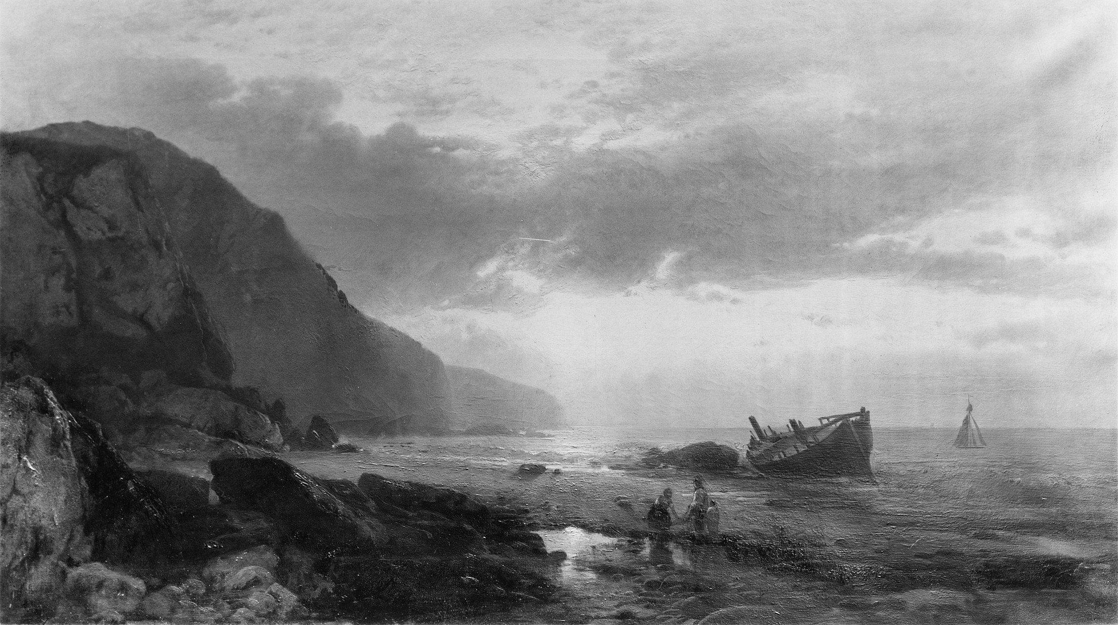 海岸、朝