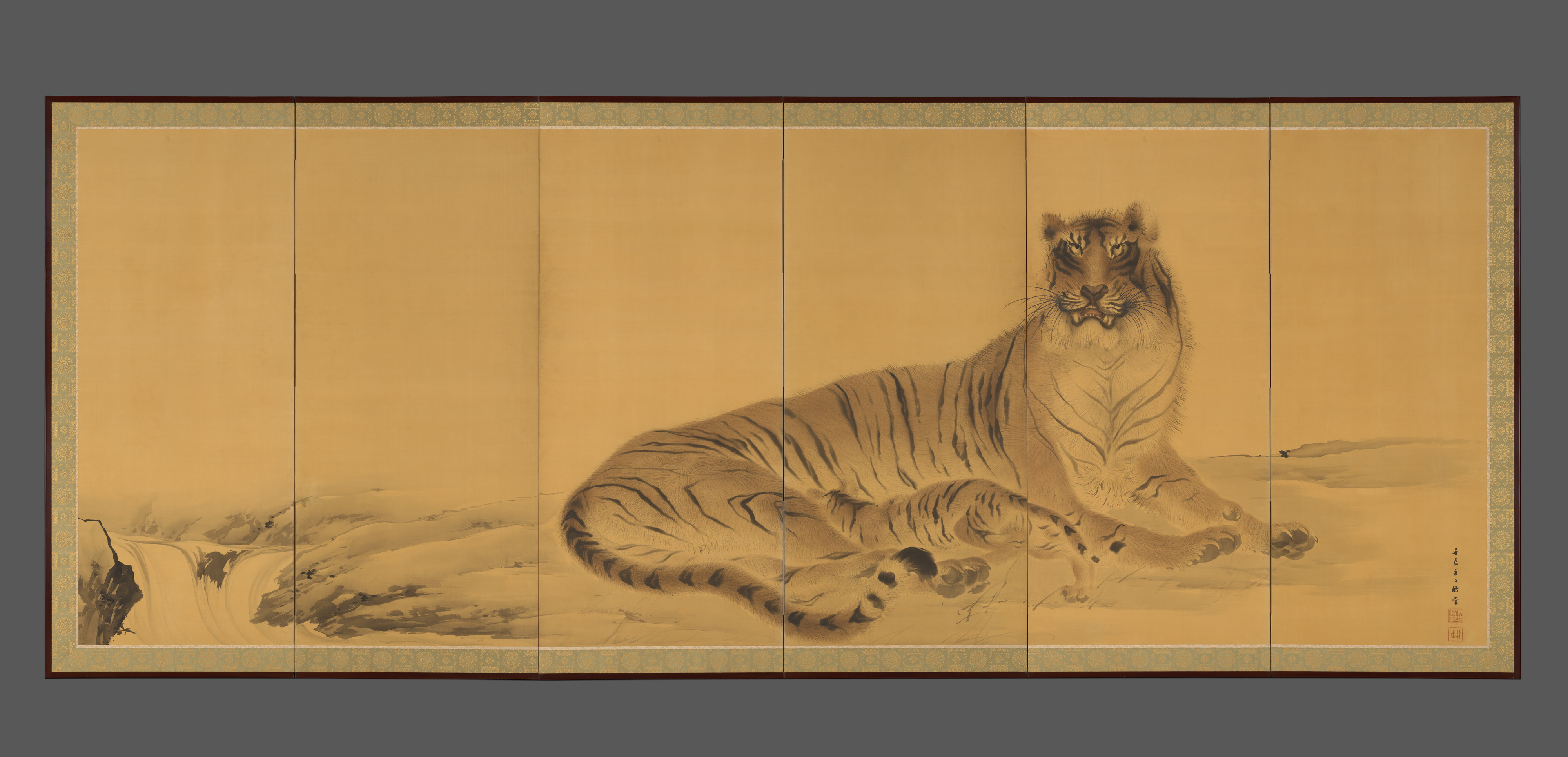 安竹棠ペン虎屏風|トラ、トラ、トラ、カブ
