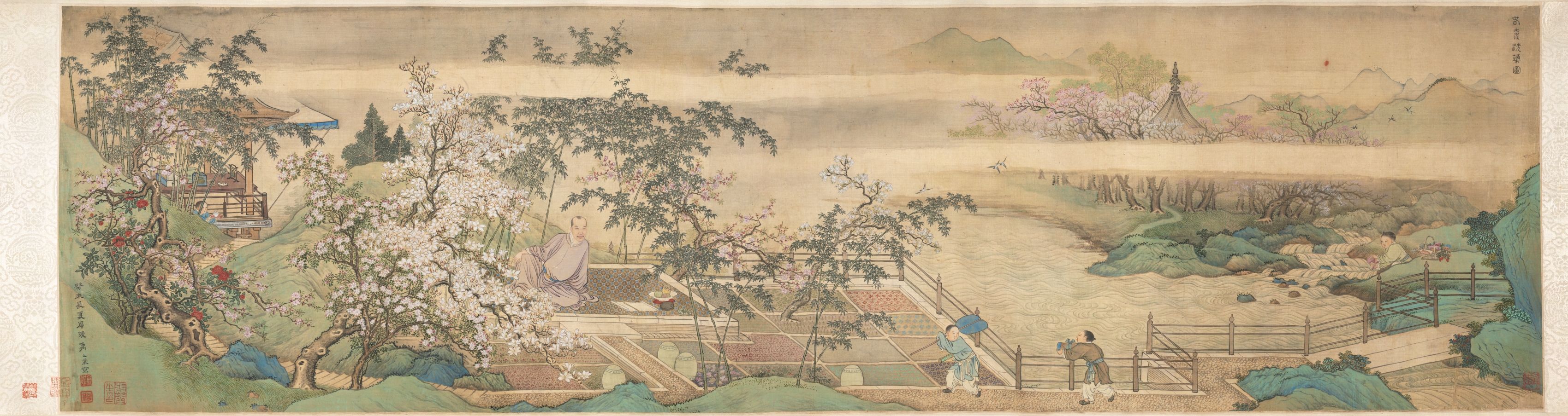 春日渓流洗薬図