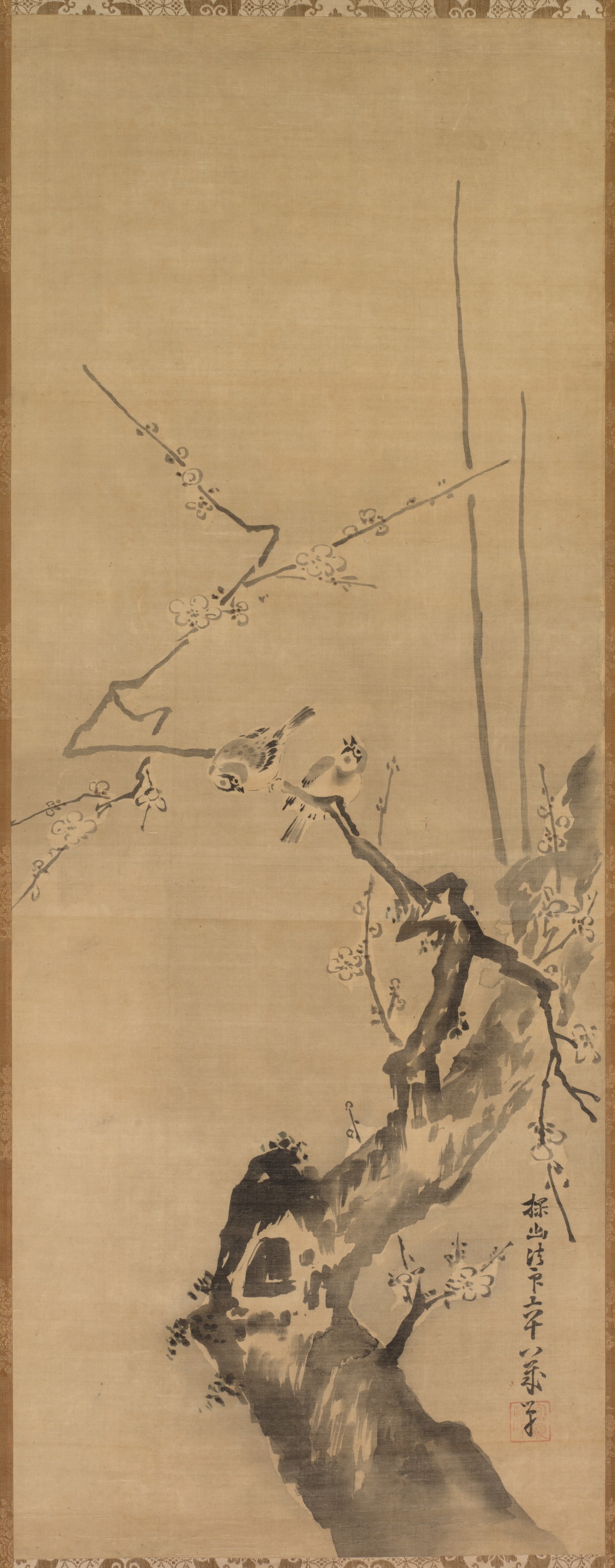 梅花に雀