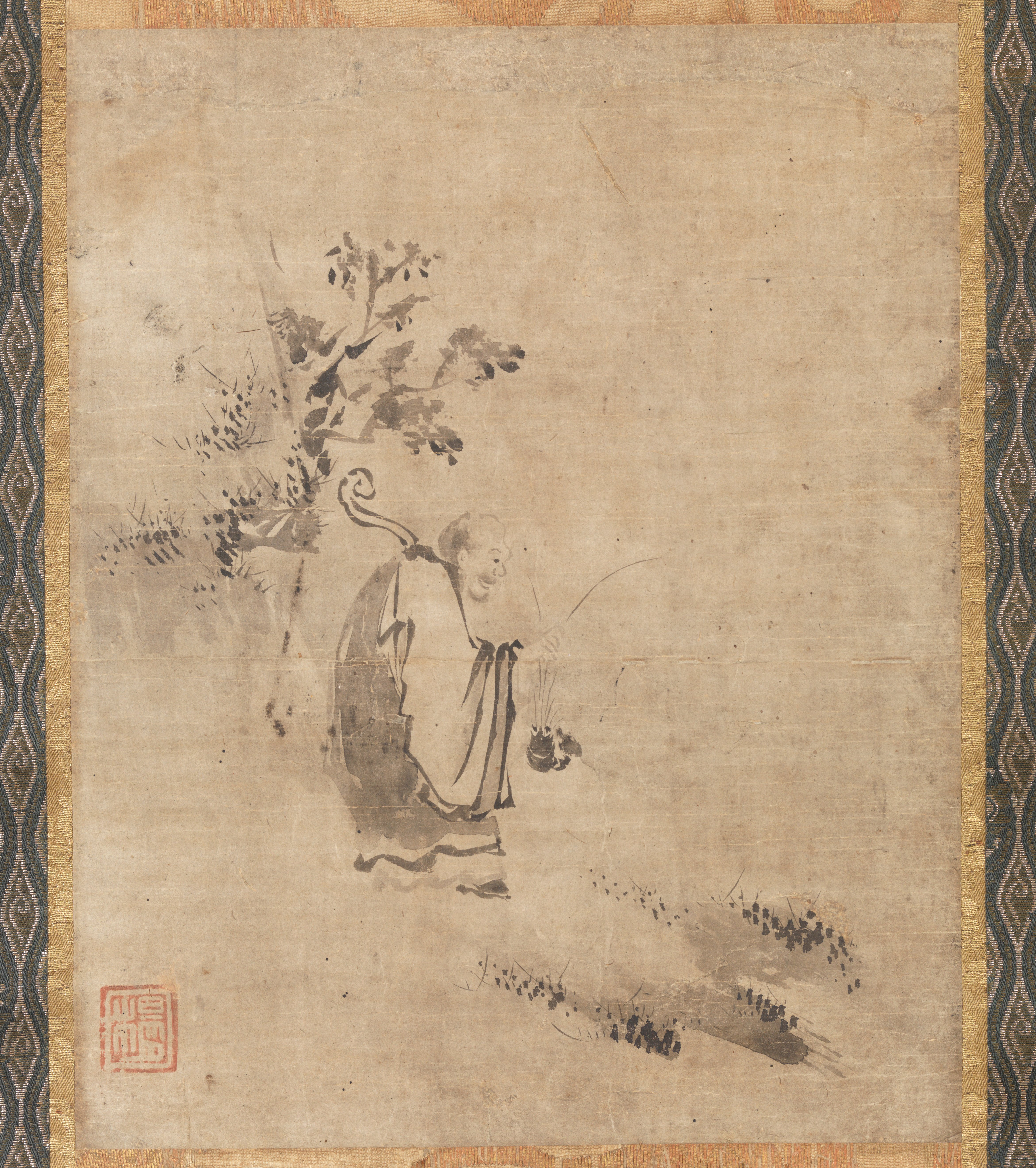 蜆子（「猪頭・蜆子図」一対の左幅）