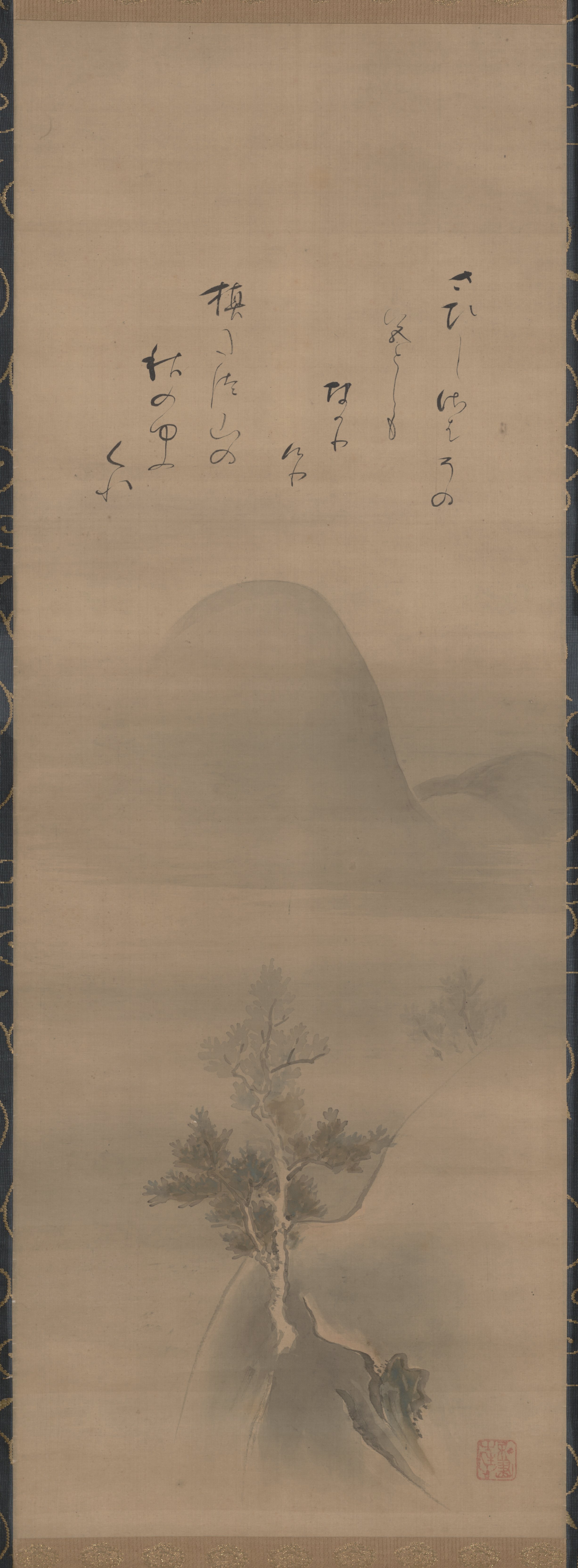 山水（「秋の三夕図」三幅対の右幅）