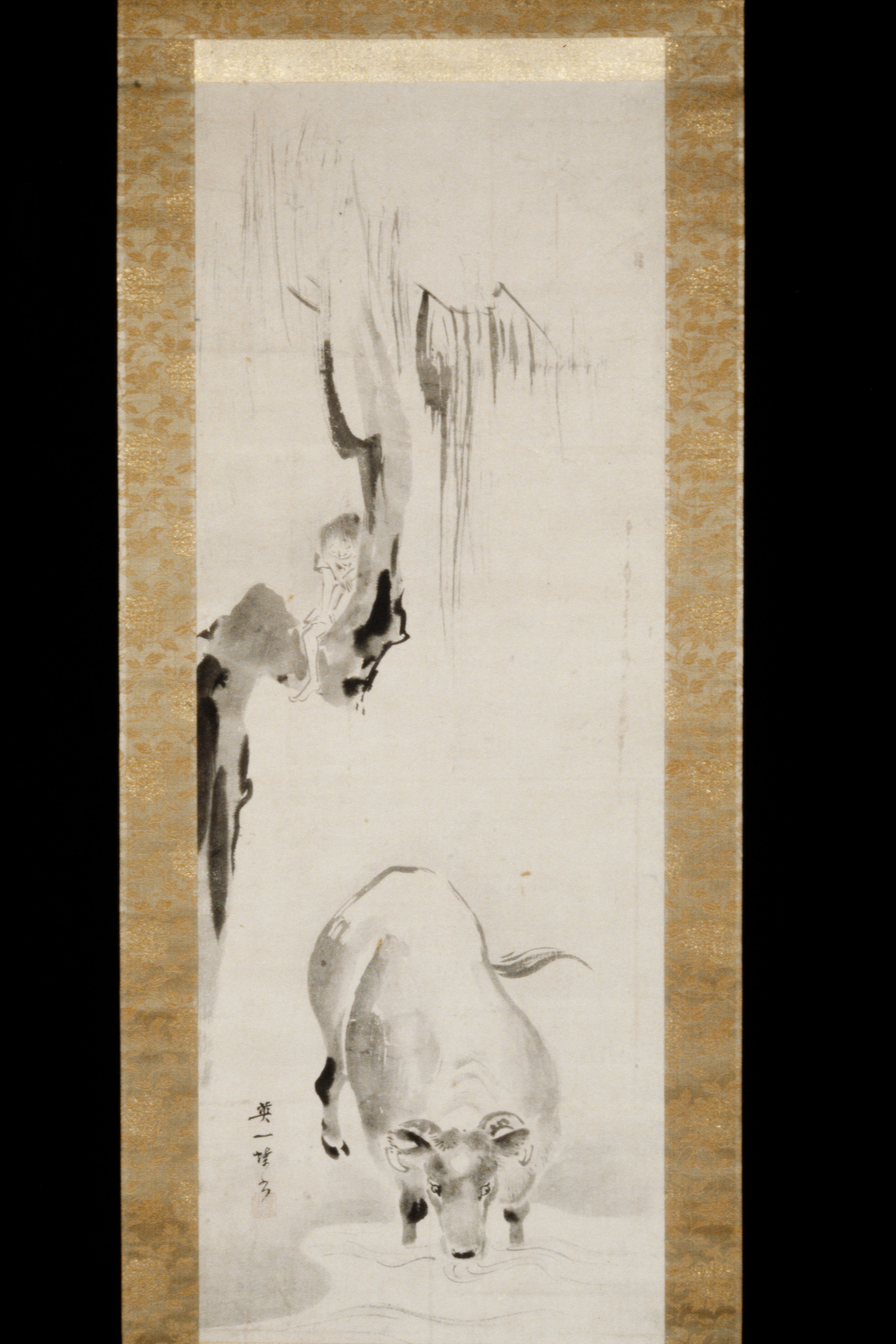 水牛と少年（一対の左幅）