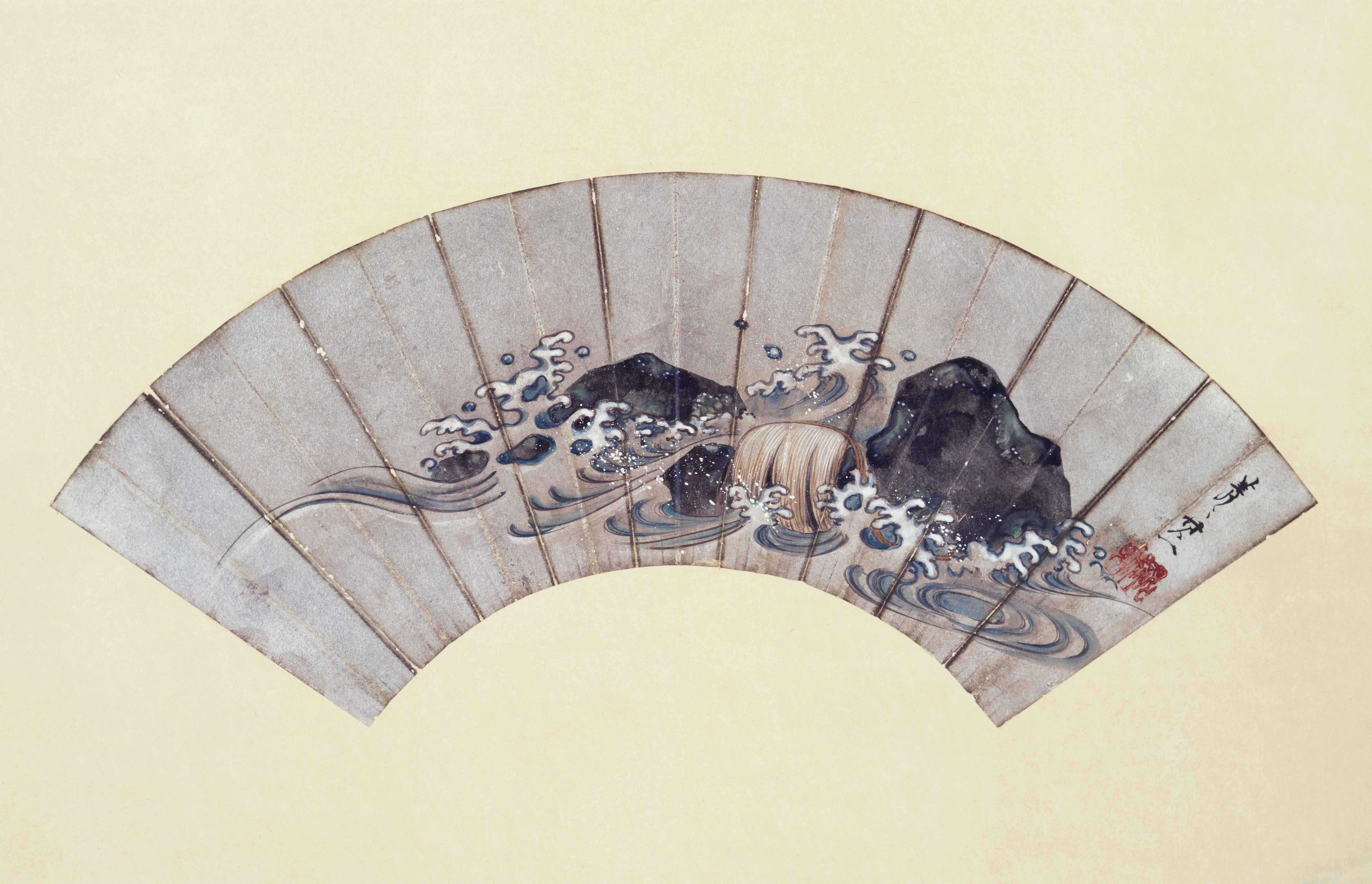簗、波、岩（一対のうち）