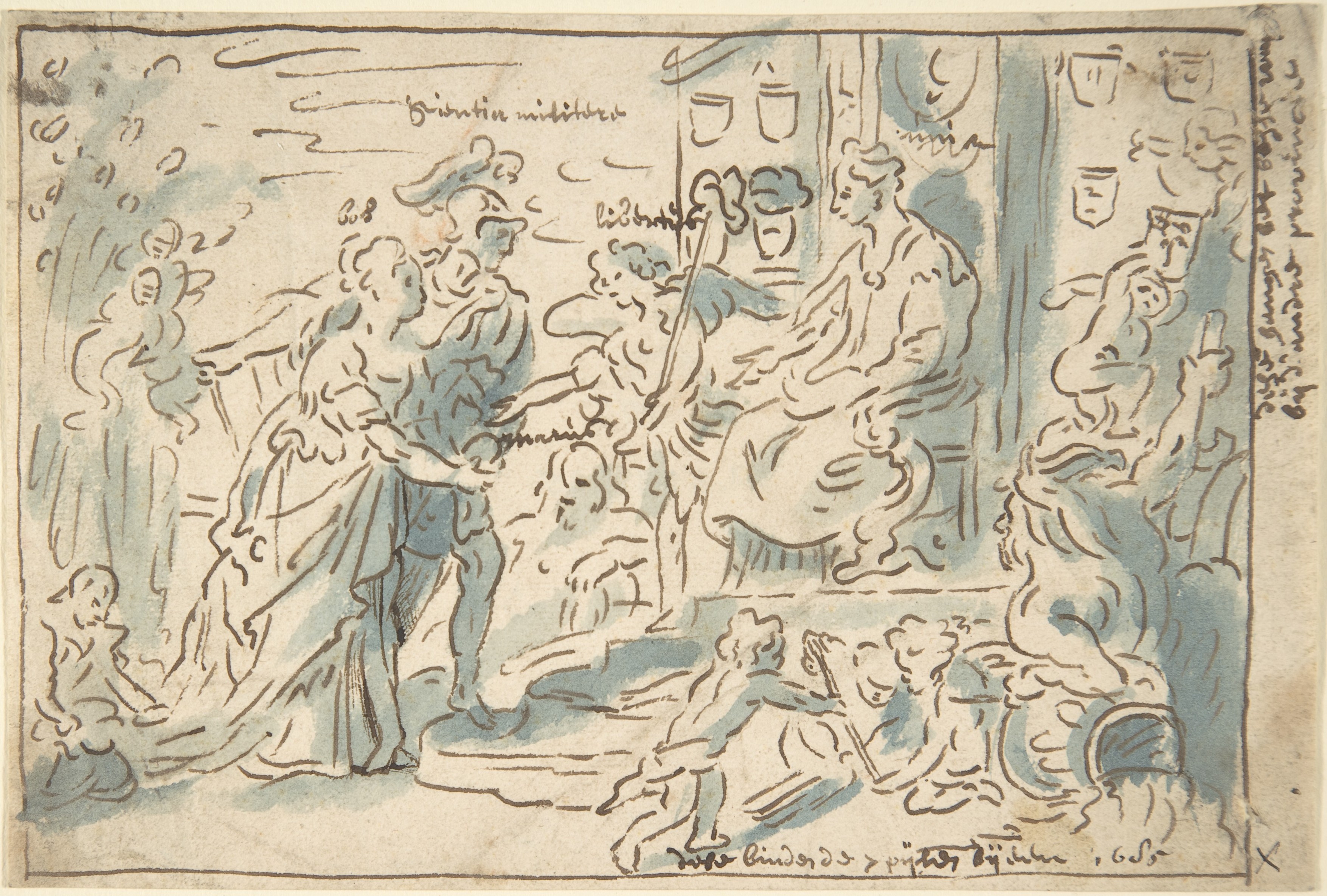連合への加盟申請の構成スケッチ、スヘルトーヘンボスの市庁舎にある絵画。ブラバント州はオランダ共和国の7つの州と同じ地位を要求