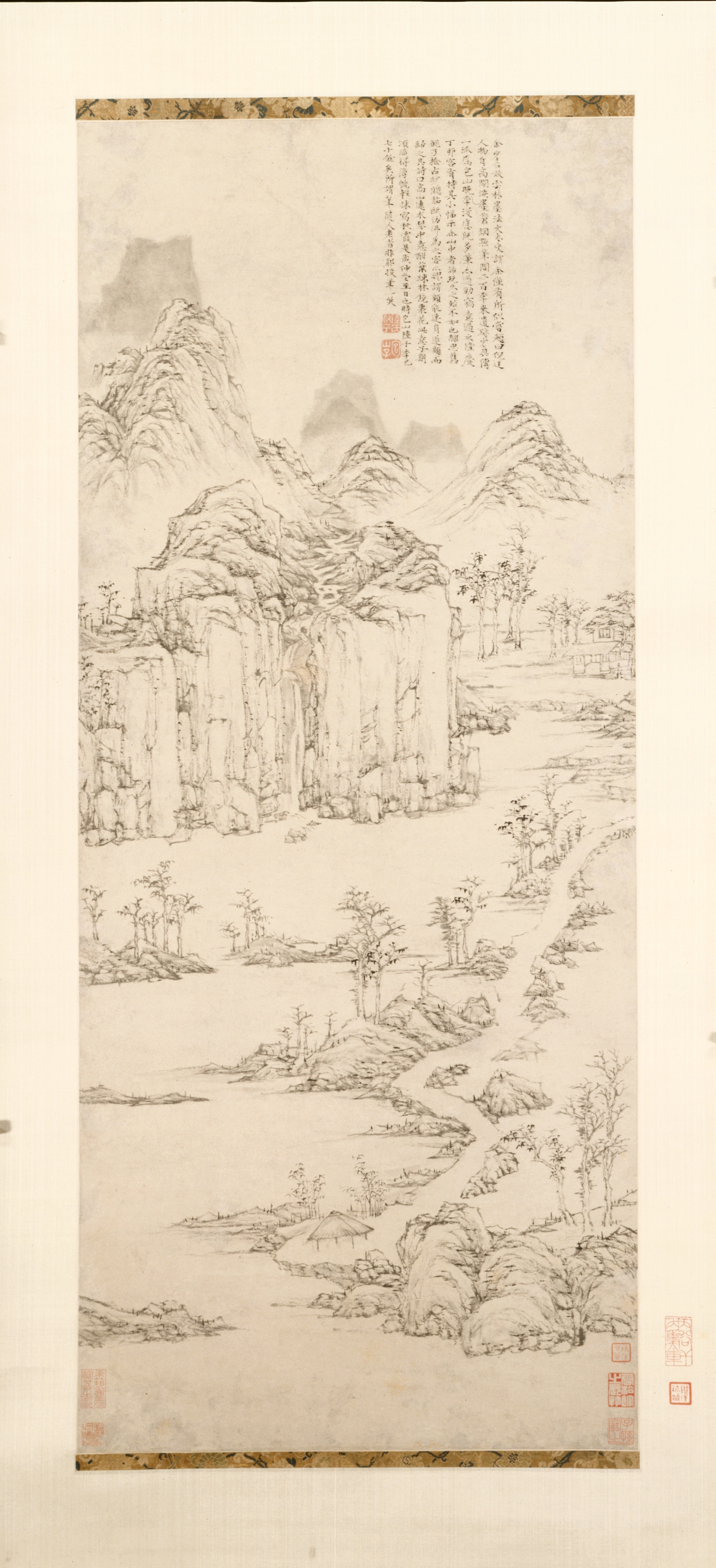 渓山道観図（倪瓚［1301–1374］に倣う山水）