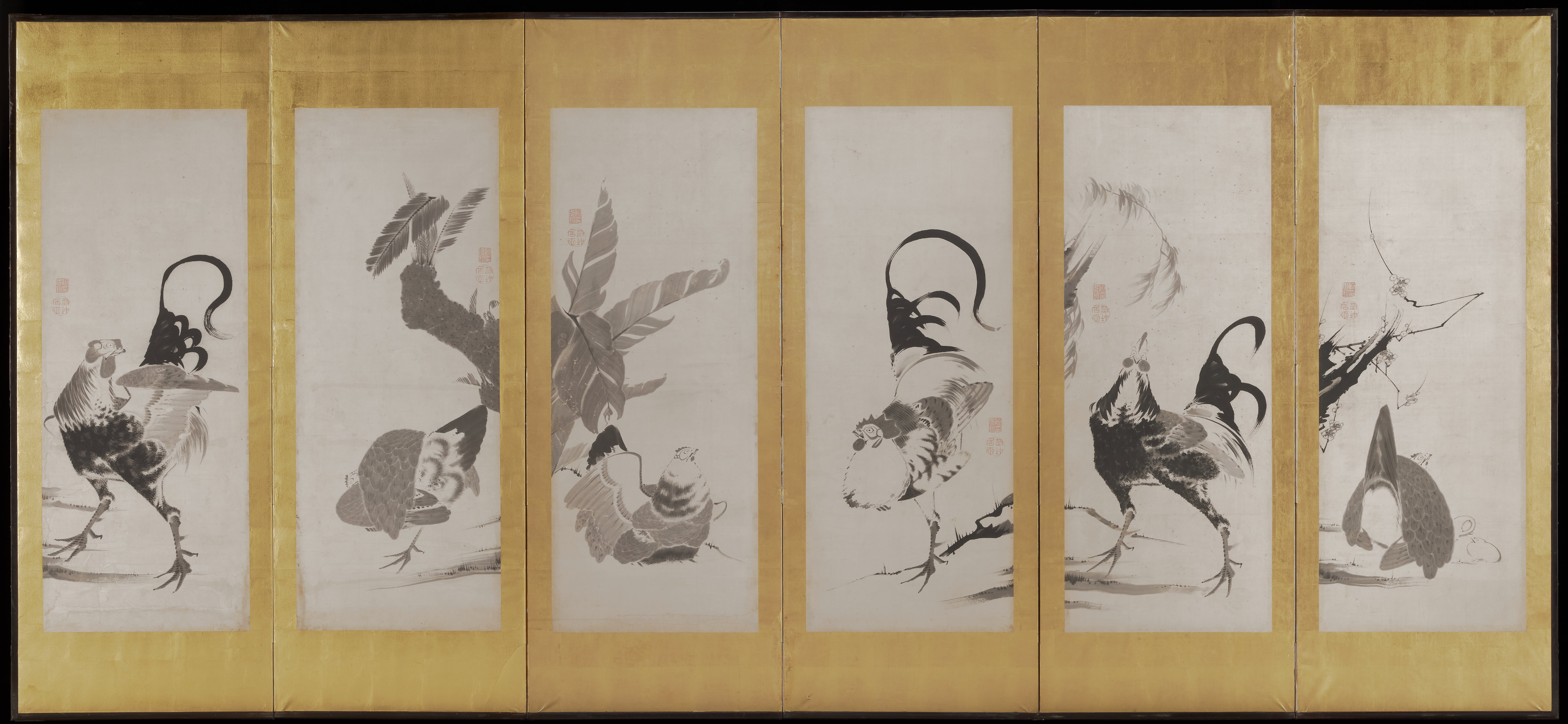 雄鶏と雌鶏（二幅対の右）