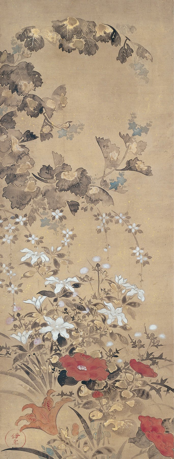 夏の花（「夏秋花卉図」一対の右）