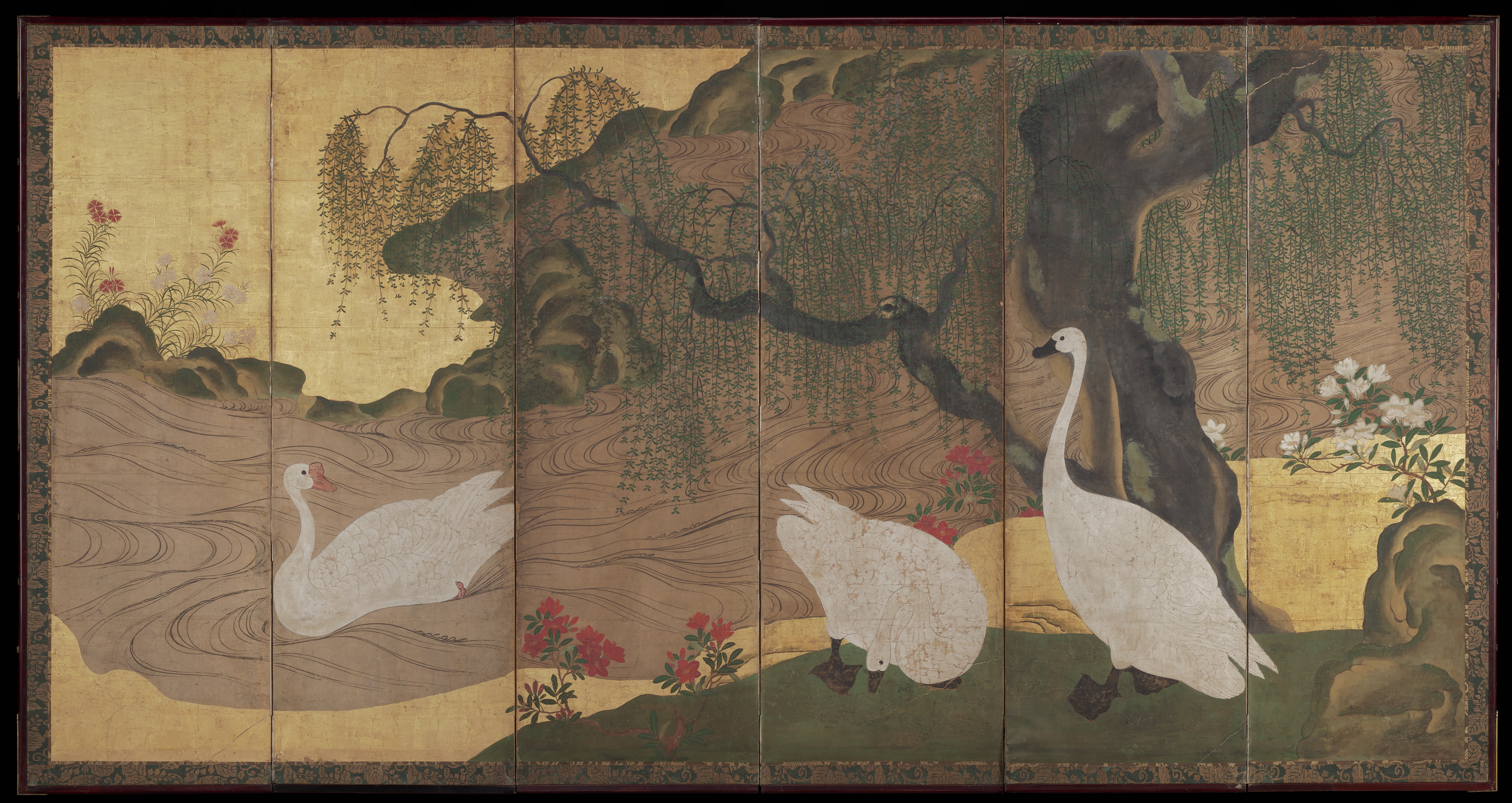 無題（白鳥と柳）