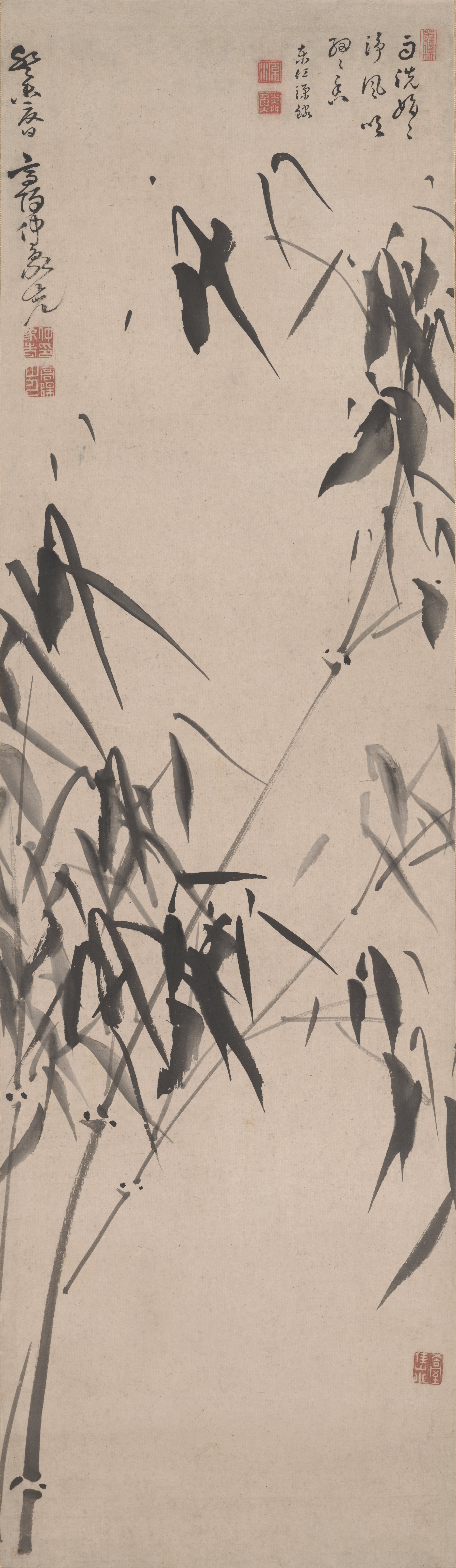 風竹図