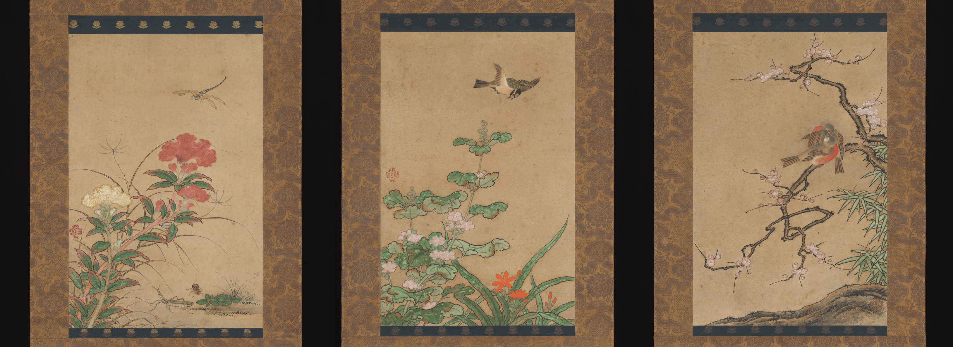 伝狩野モトのレターペン 鳥と花 |鳥と花
