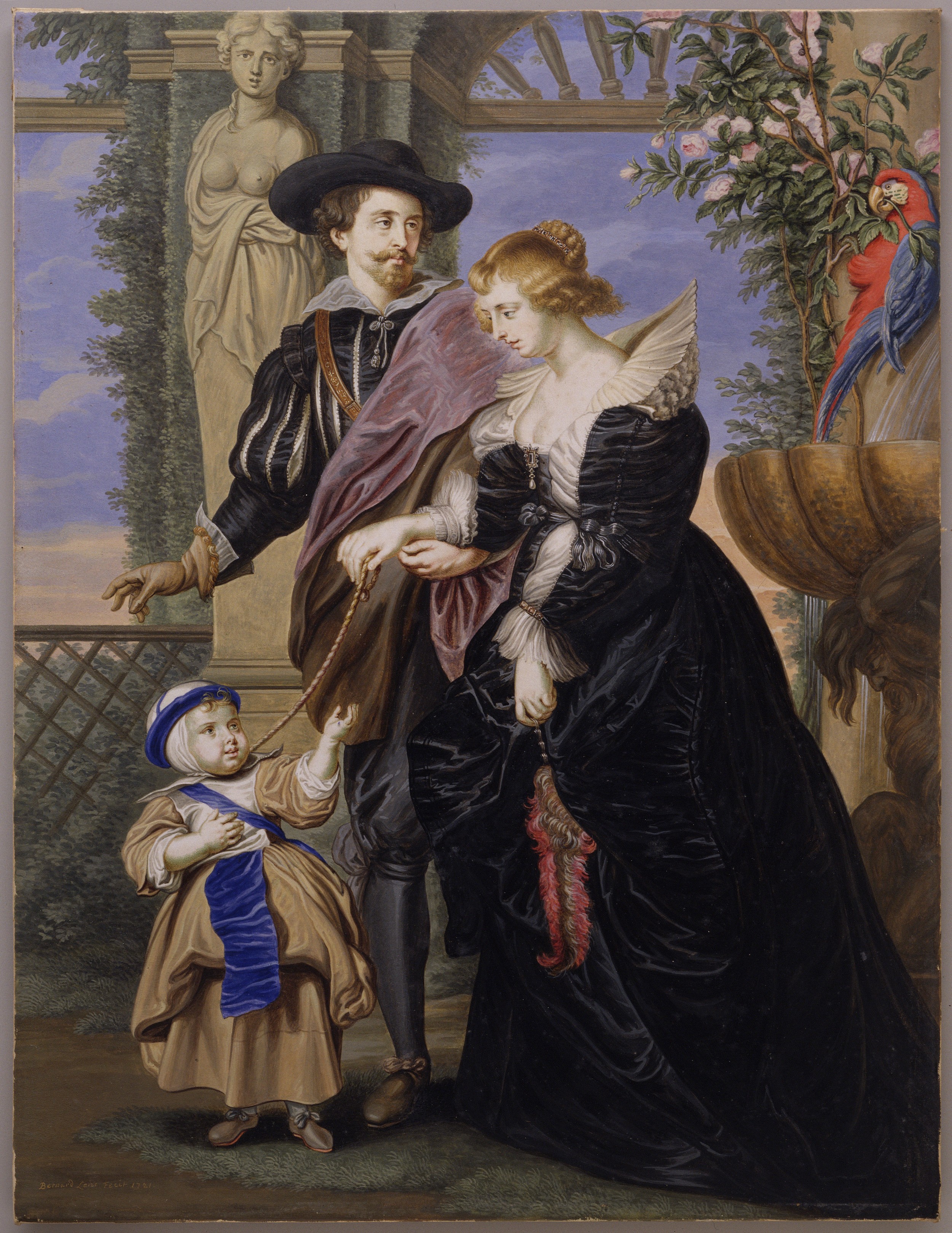 「ルーベンス、エレーヌ・フールマン（1614–1673）と息子フランス（1633–1678）」の模写