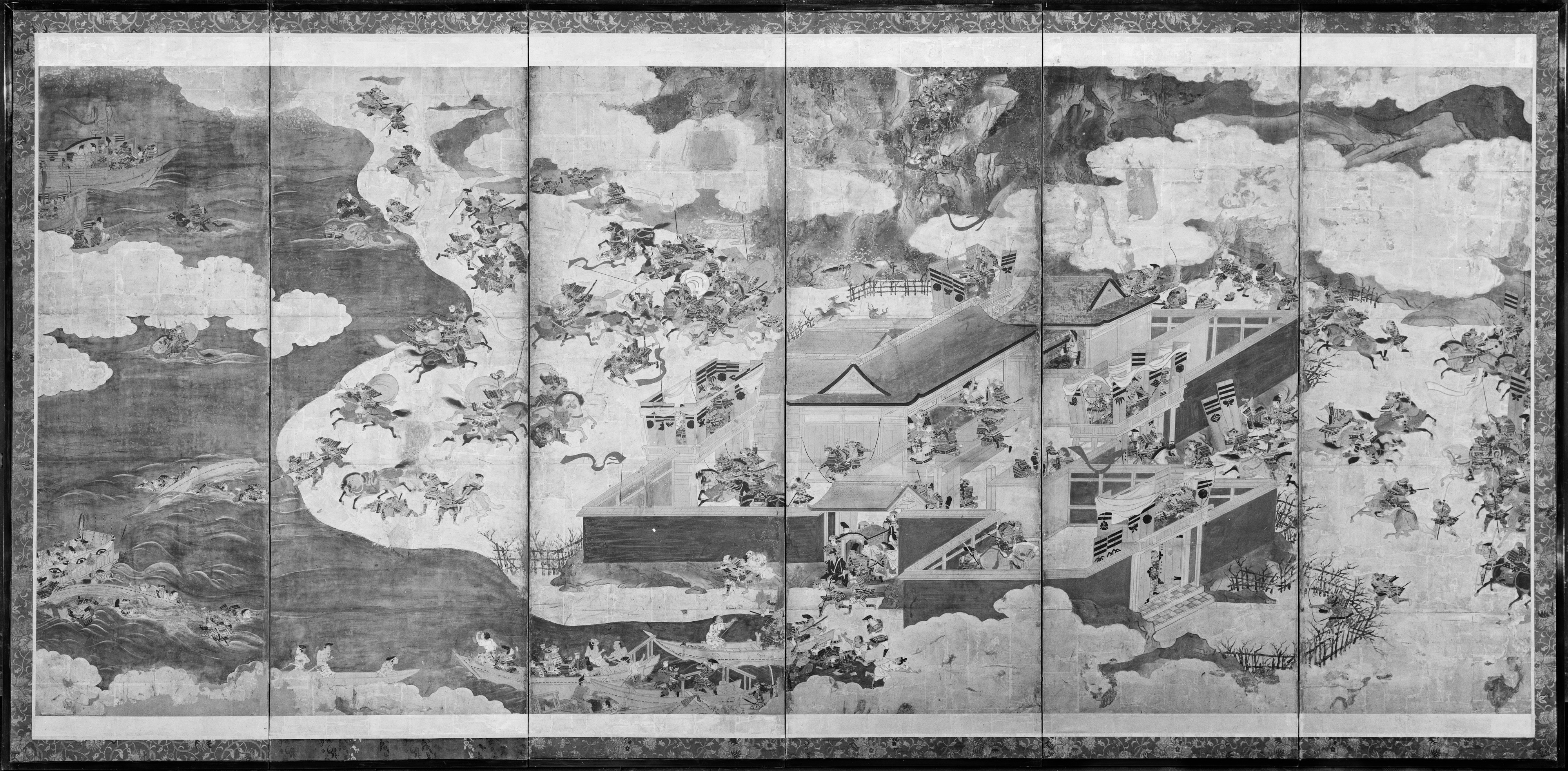 一の谷合戦図屏風