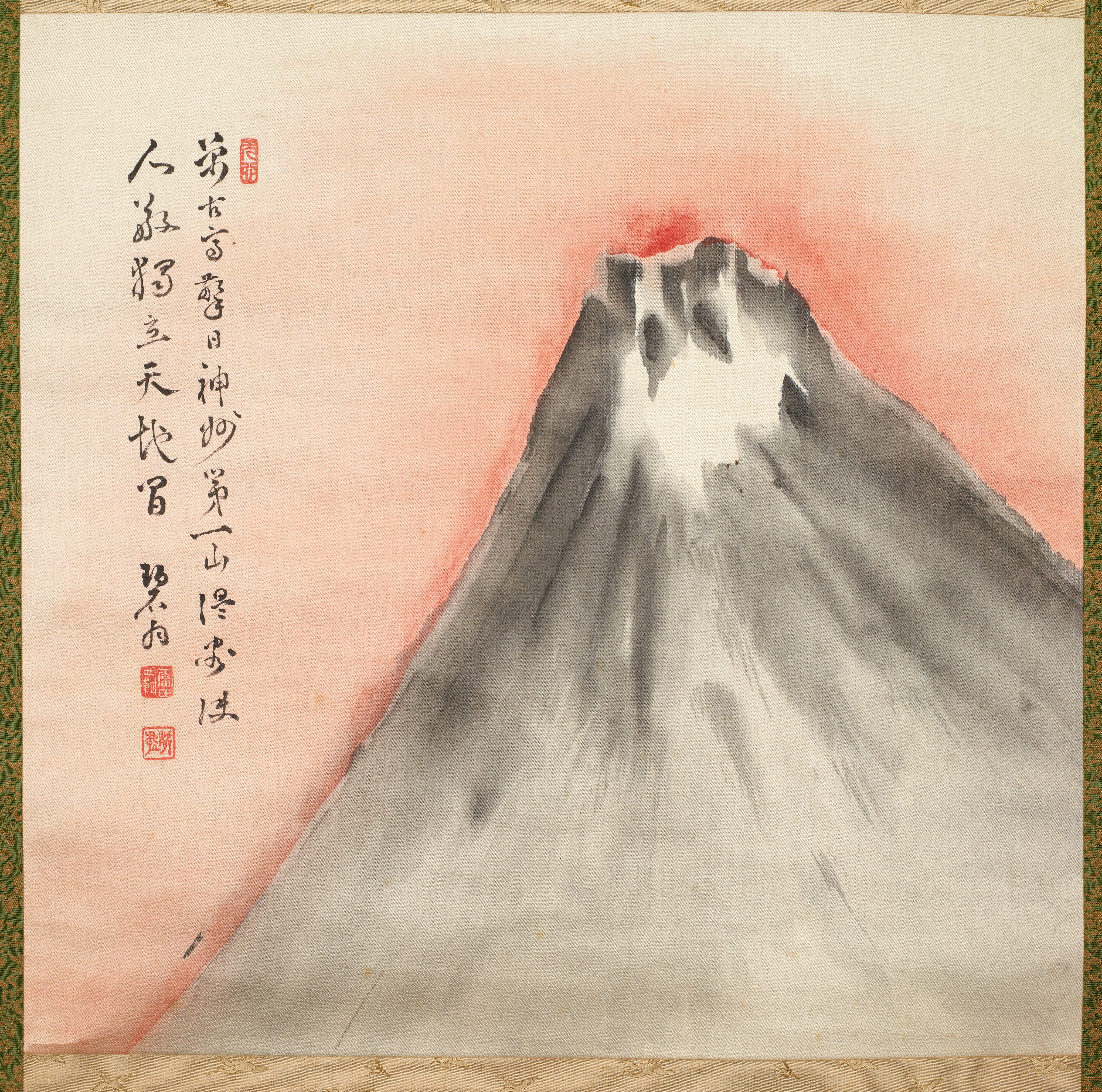 富士山に昇る朝日