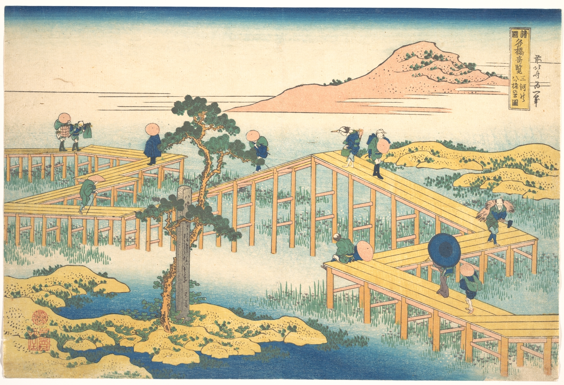 諸國名橋奇覧　三河の八ツ橋の古図