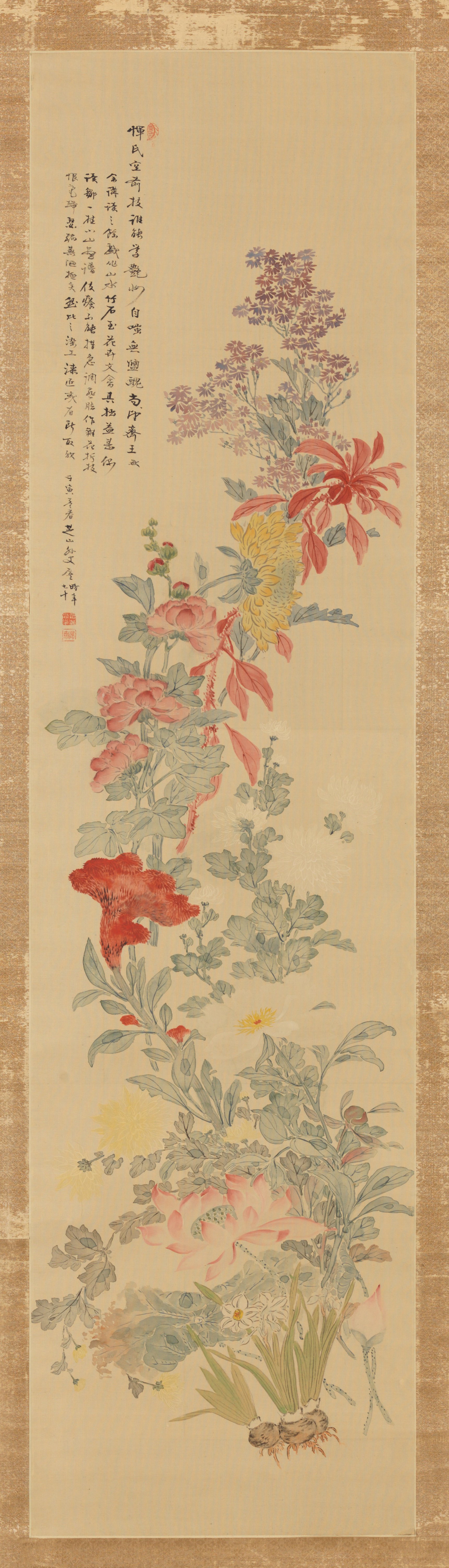 花卉（「華厳の滝と花卉」三幅対の左）